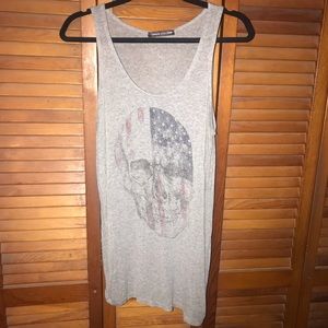 American flag skull tank top
